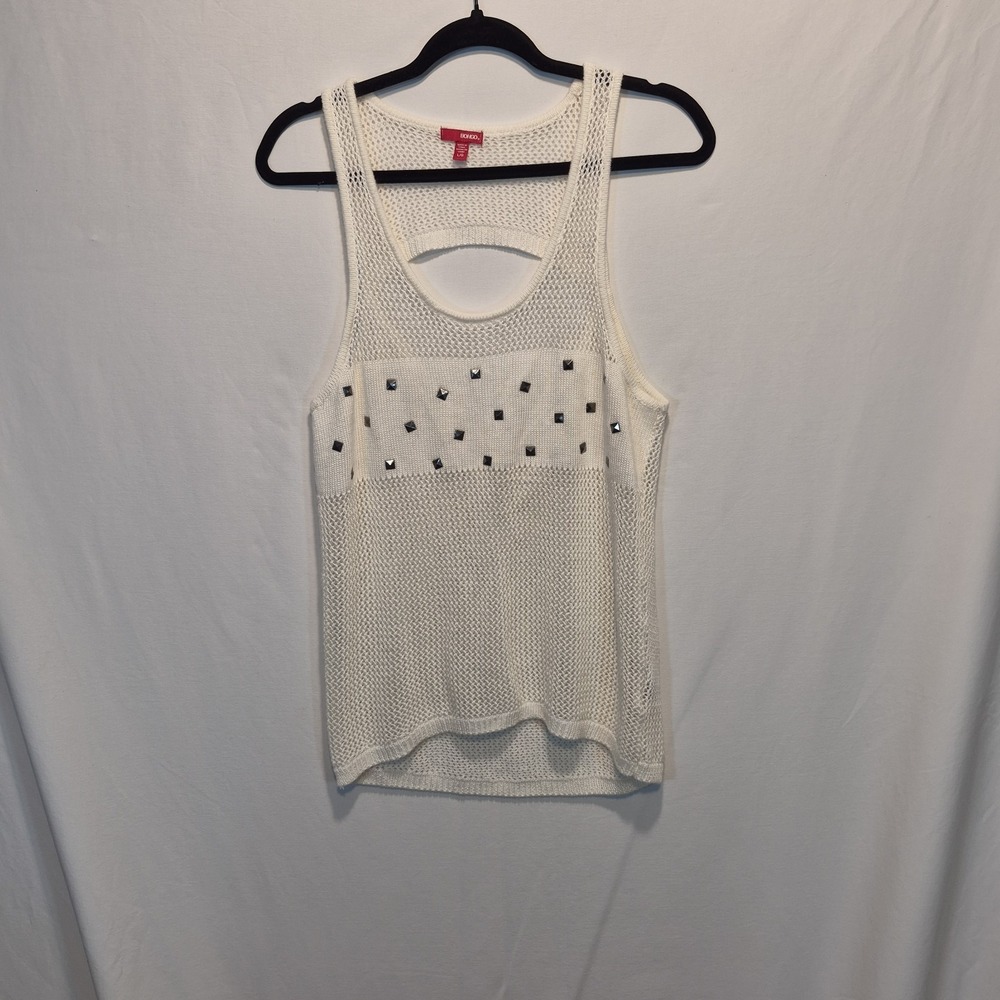 Bongo Studded Mesh Knit Lrg Tank Y2K Grunge Whimsigoth Indie Sleaze Mall Goth